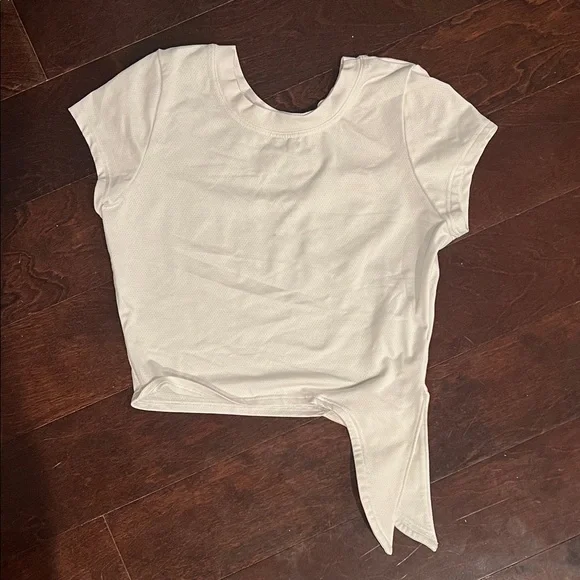Bombshell Sportswear White Side Tie Cropped Tee Size S - Picture 2 of 2